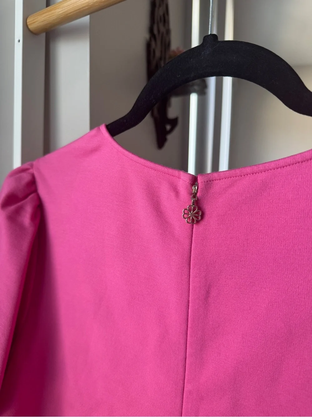 kate spade Hot Pink Puff-Sleeve Mini Dress